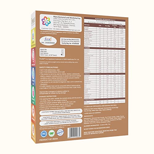 Image of Pro360 Diabetic Care Protein Powder - 200g Protein Powder for Diabetic Patients Helps in Managing Blood Sugar Level| Roasted Coffee Diabetic Care Powder with DHA & Tri-Protein
