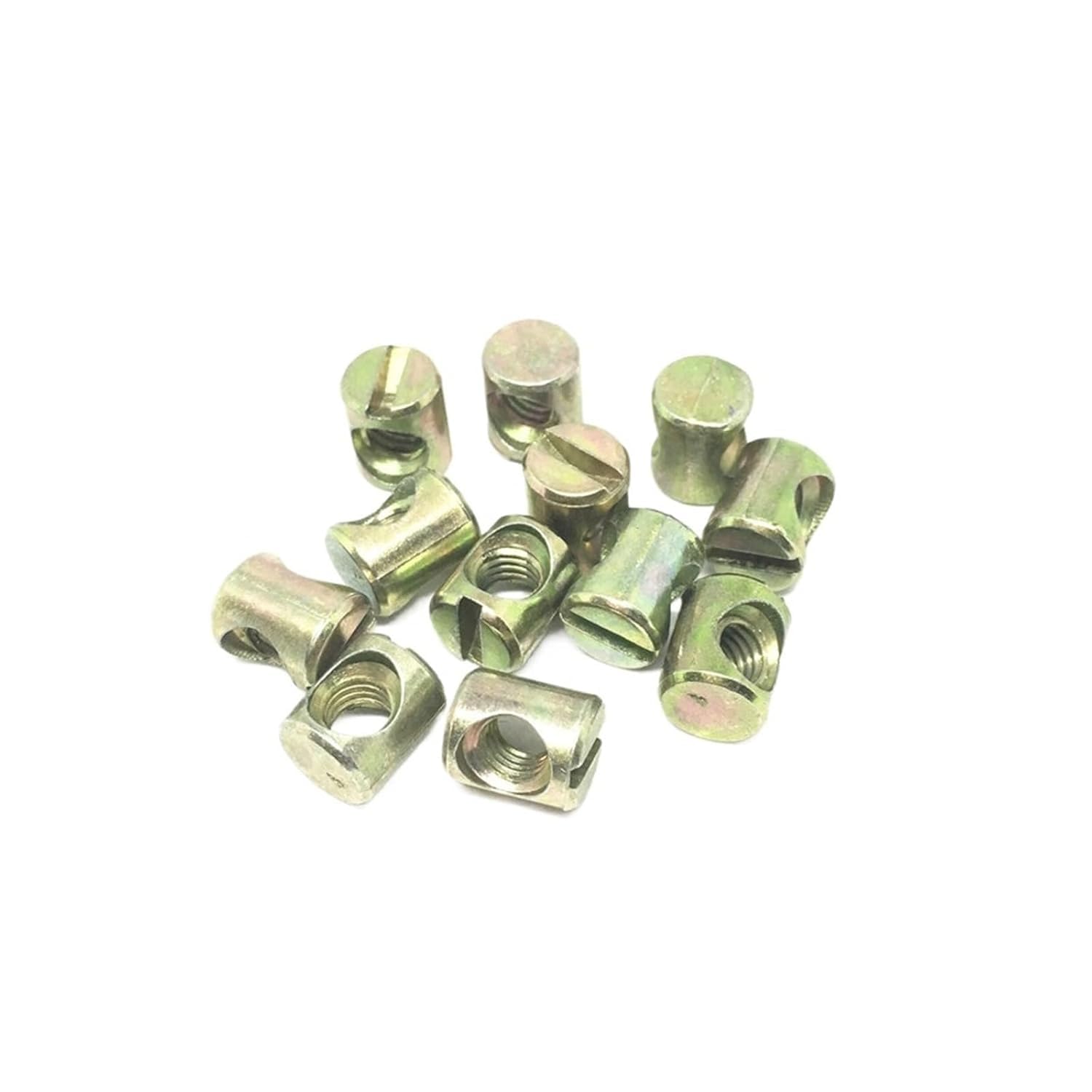 Tuercas de barril, tuercas ranuradas, 10 pernos cilíndricos con pasador transversal, accesorios ranurados for cama o silla, tuerca de orificio horizontal M6 M8 L=11 mm-17 mm(M6x13)