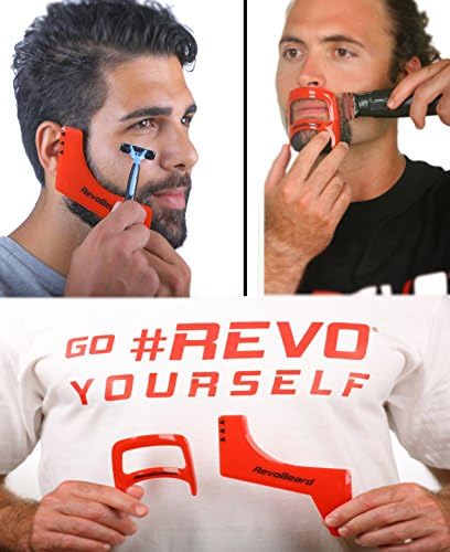 RevoBeard & RevoGoatee Grooming Kit - Haircut Template for Shaving, Trimming and Lineup - Perfect Edge Up Guide-Self Haircutting Kit - Barber Supplies - Use W/Beard Trimmer or Hair Clippers