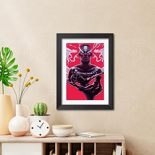 Image of TenorArts Israel Adesanya MMA Poster Frame Fighter Boxer Laminated Photo Framed Painting with Matt Finish Black Textures (12 inches x 9inches)