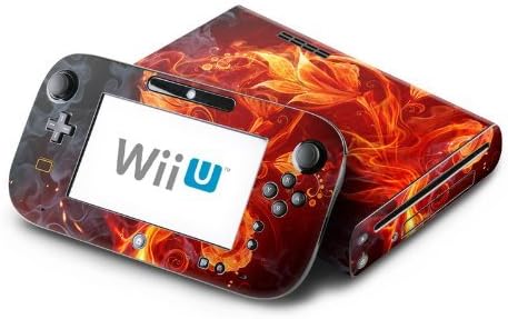 Flower Of Fire Design Protective Decal Skin Sticker (Matte Satin Coating) for Nintendo Wii U Console + Controller Device (Set) by MyGift