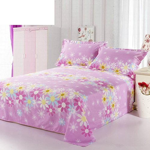 Draps en coton imprimé lit double 230x250cm grand drap plat - 2