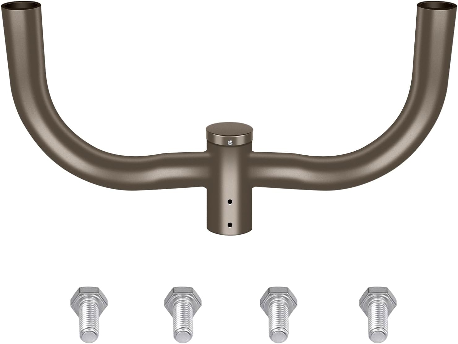 LEDMO Double Bullhorn Bracket LED Parking Lot Light 180 Degree Mounting Bracket Round Pole Double L Mounts Tenons for 2 Pack Dusk to Dawn Outdoor LED Shoebox Area Light Street Lighting Stadium fixture