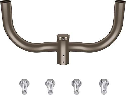 LEDMO Soporte de doble bocina LED para estacionamiento, soporte de montaje de 180 grados, soporte de montaje de poste redondo, doble L, espigas para