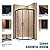SUNNY Corner Shower Doors 36.7 in. x 72 in. Neo-Round Sliding Shower Door in Black Finish, 1/4 in. Clear Glass Shower Enclosure