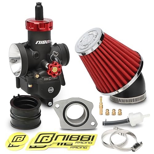 Image of NIBBI PE30 Carburetot for Hawk 250 Dirt Bike, with Air Filter Intake Manifold Connector, Hawk250 Carb upgrade Performance Enhancement