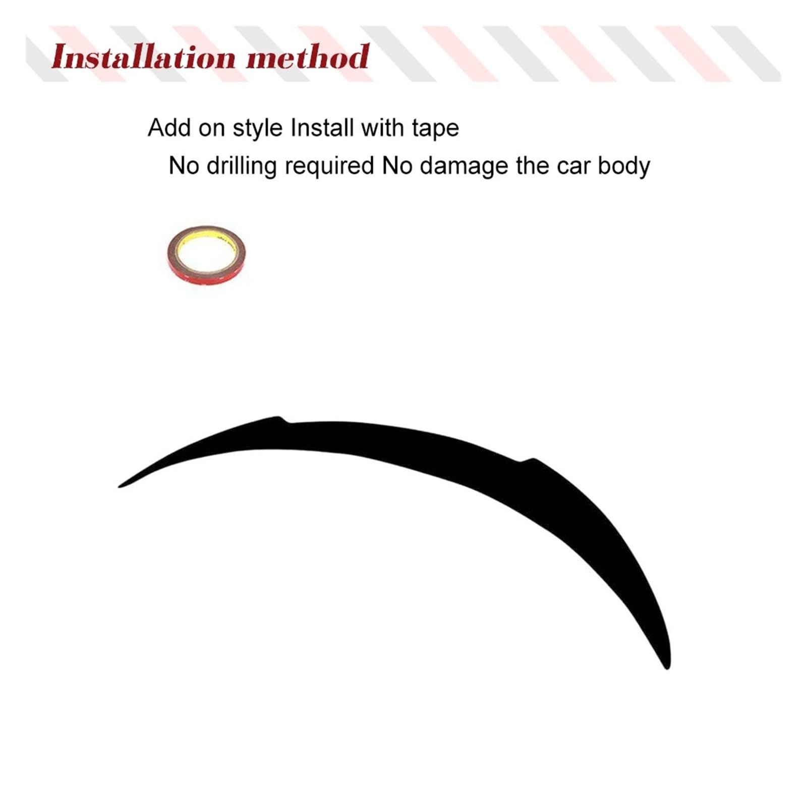 Spoiler posteriore Ala Labbro Tuning Auto Highkick Ala Labbro ABS Nero Lucido Compatibile for Benz W117 C117 Classe CLA 2013-2019