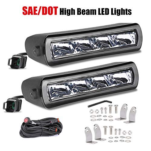 OFFROADTOWN LED Pods, 2pcs 7'' DOT SAE LED Driving Work Lights Off Road Light Bar Bumper Lights Waterproof for Truck ATV UTV Boat