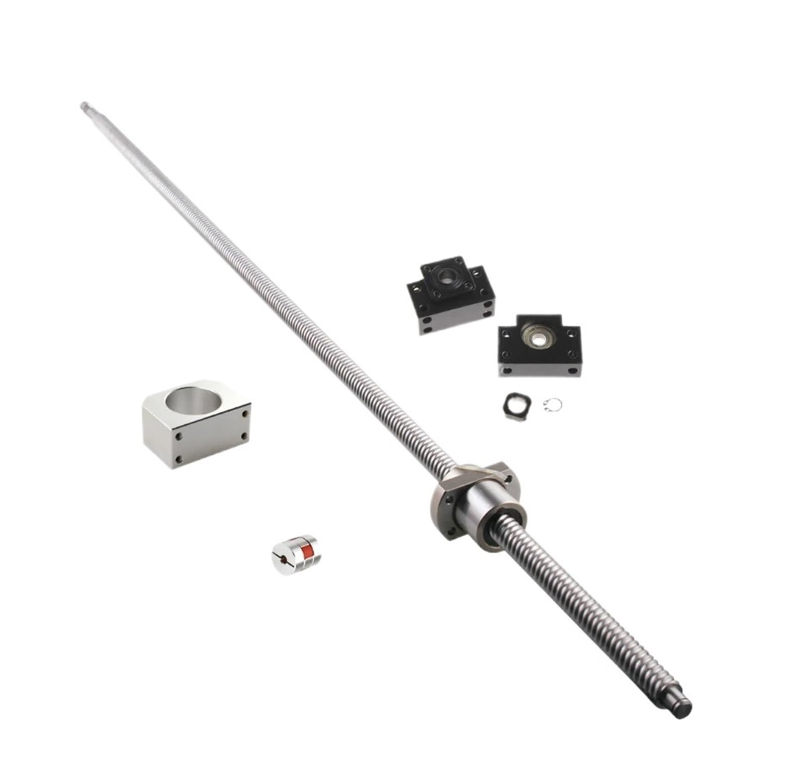 Vite a ricircolo di sfere CNC a movimento lineare Vite a ricircolo di sfere CNC ad alta precisione SFE1616 Vite a ricircolo di sfere 300 500 600mm Alloggiamento dado BK12 BF12 + accoppiamento 8*10 ( S