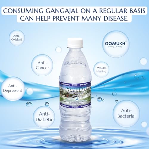 Image of inchGOMUKH inch Gangajal 500ML The Purest Holy Water Directly From Gangotri Valley Approved By Govt. Of Uttrakhand For Puja Purposes 0.5 LTR