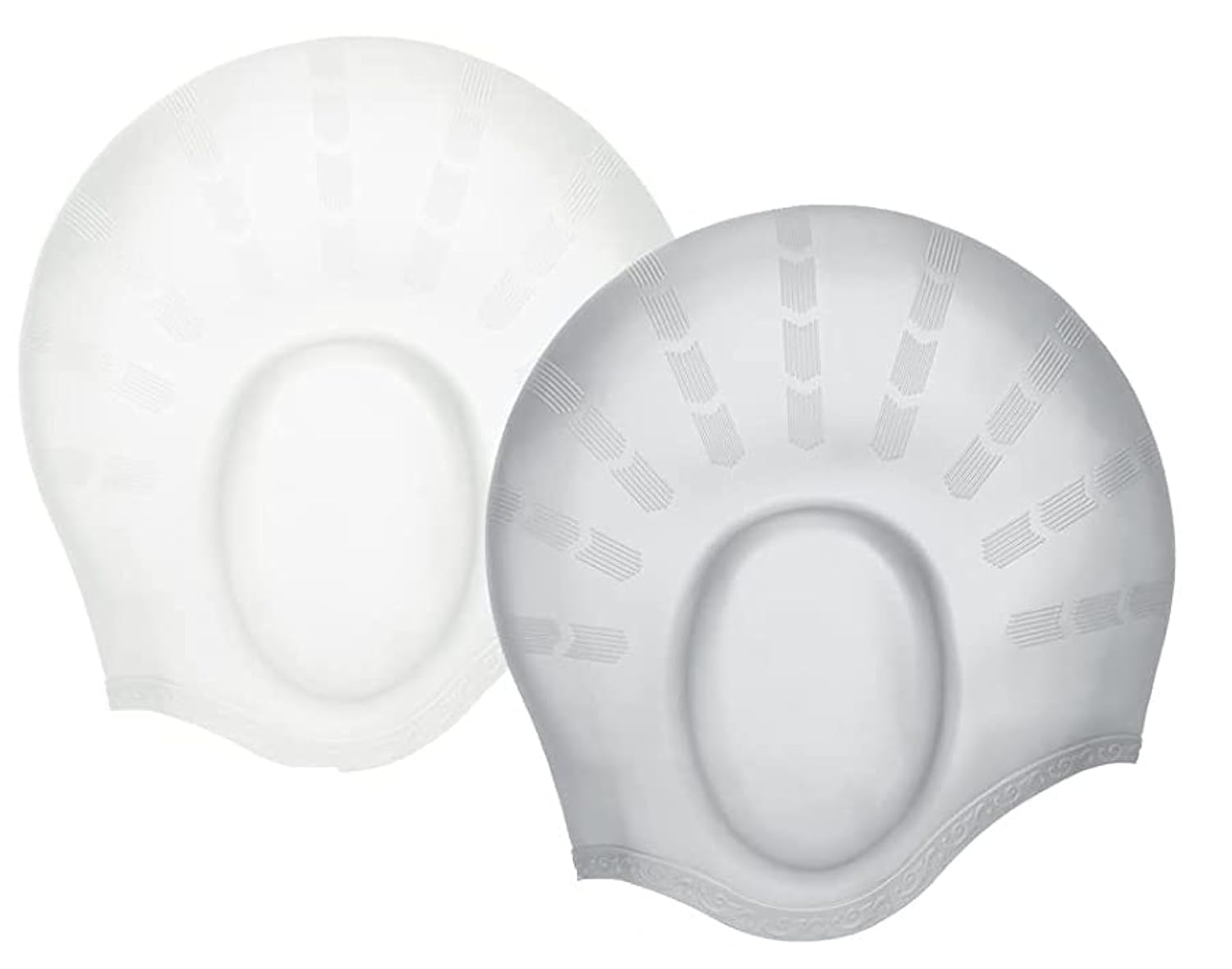 Spanker Unisex Swim Caps with 3D Ear Protection, Durable Flexible Silicone Swimming Hats for Women Men Kids Adults, Pack of 2 (White and Grey Combo) SSTP (B09VP9B147) Amazon Price History, Amazon Price Tracker