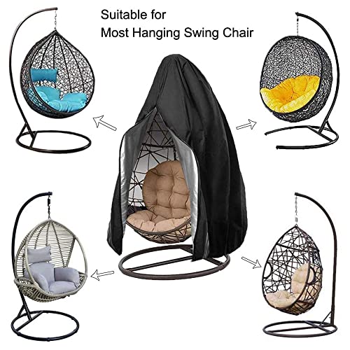 Housse de chaise suspendue extérieur imperméable bâche œuf noir S