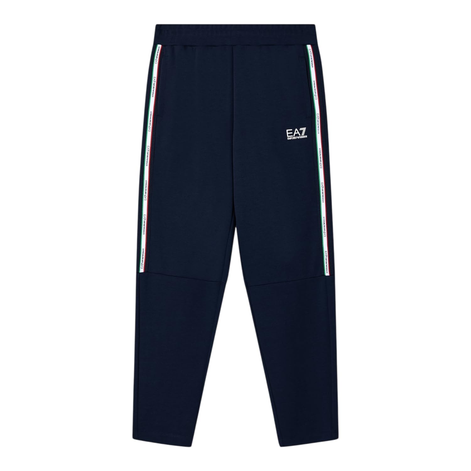 EA7 Emporio Armani (7M001866-AF12660-UB102) męskie spodnie dresowe w kolorze granatowym, Italian Spirit, ze ściągaczami, sznurkiem, z bawełny, kieszenie, logo