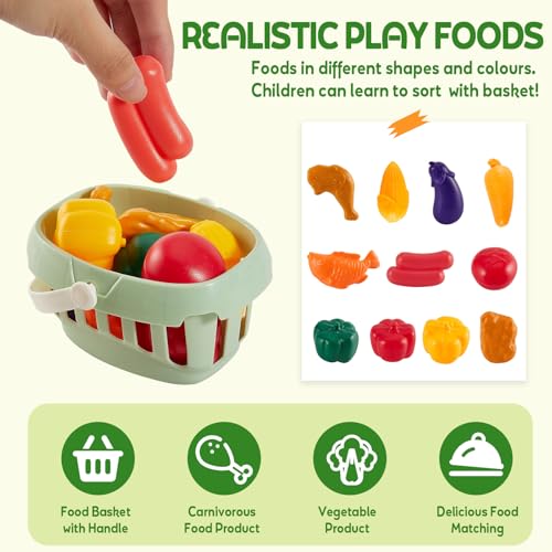 image for HYAKIDS Kids Pots and Pans Set Toy Play Kitchen Accessories, Pretend R