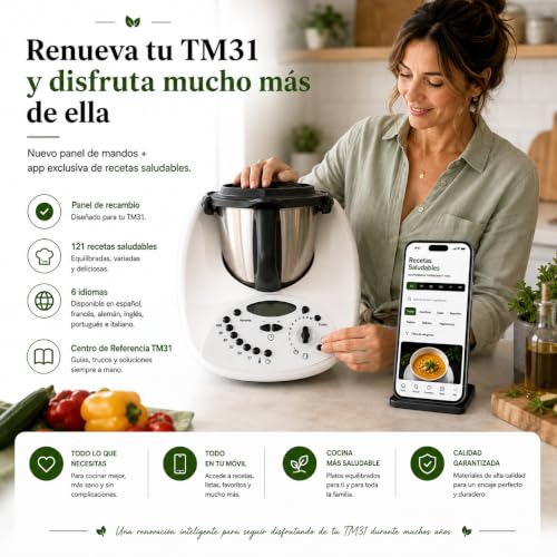 Miniatura 7 de Venmon Naturalmente Panel Frontal Botonera Thermomix Tm31 Repuesto Y Recambio Compatible Placa Frontal Tm31 Accesorio Y Repuestos Thermomix Tm31 Botonera Tm31 Bimby