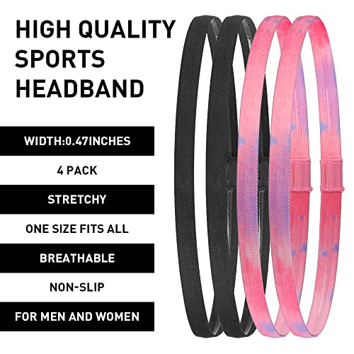 JBM 4 faixas finas para homens e mulheres – Faixa de transpiração para treino, corrida e esportes so