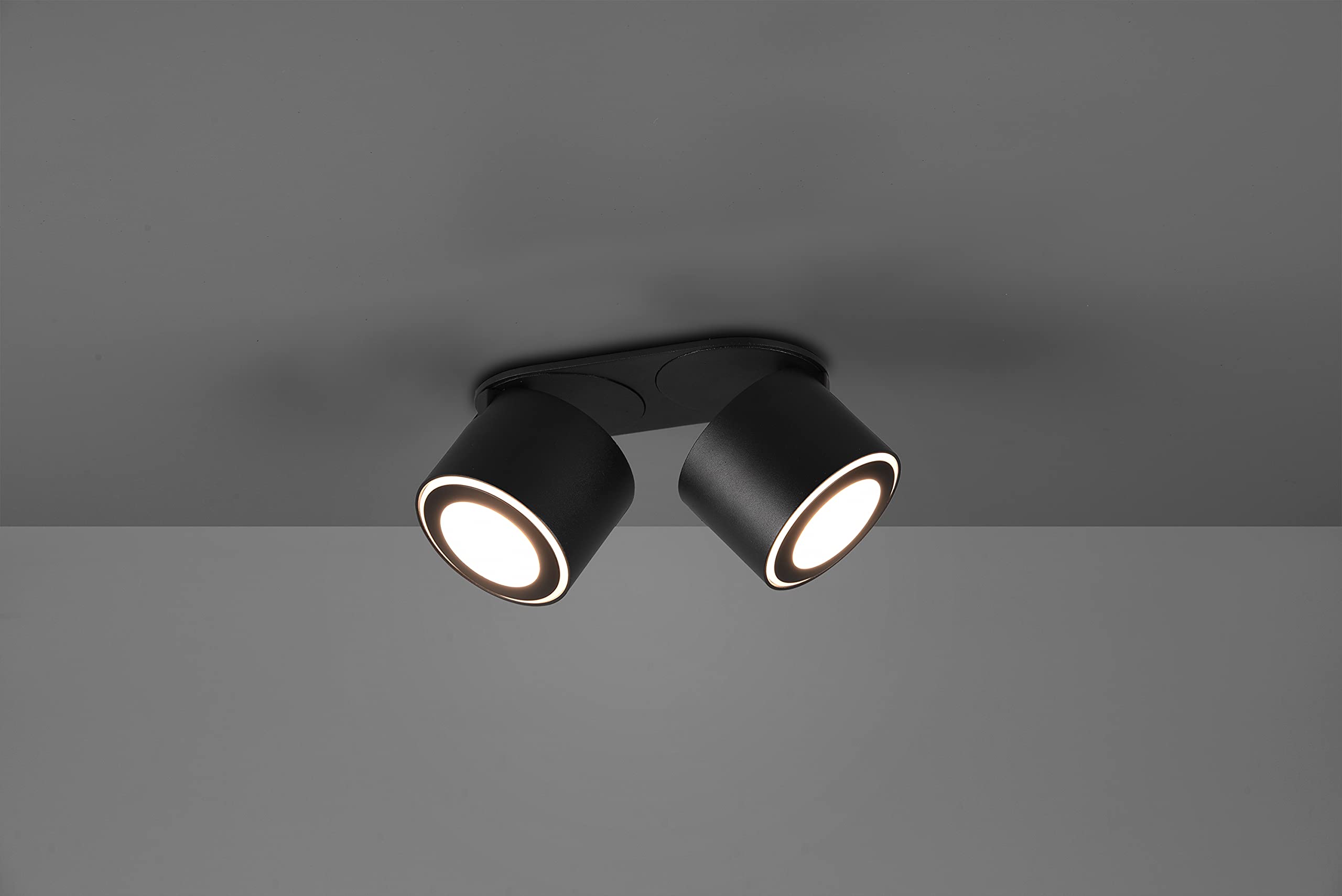 Trio Leuchten Lampa sufitowa LED do zabudowy i zabudowy Taurus 652910232, metal czarny matowy, w zestawie 2 x 3,5 W + 2 x 1,5 W LED