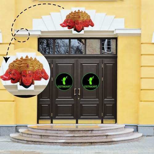 Image of Panchmukhi Hanuman Polyresin Orange, Size-L-12,W-5,H-7 cm for Door Entrance Hanuman ji Murti for House Warming Ceremony,Birthday,Diwali Gift