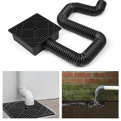 Downspout Extension Kit,Square Catch Basin Drain Kit,Low Profile Catch