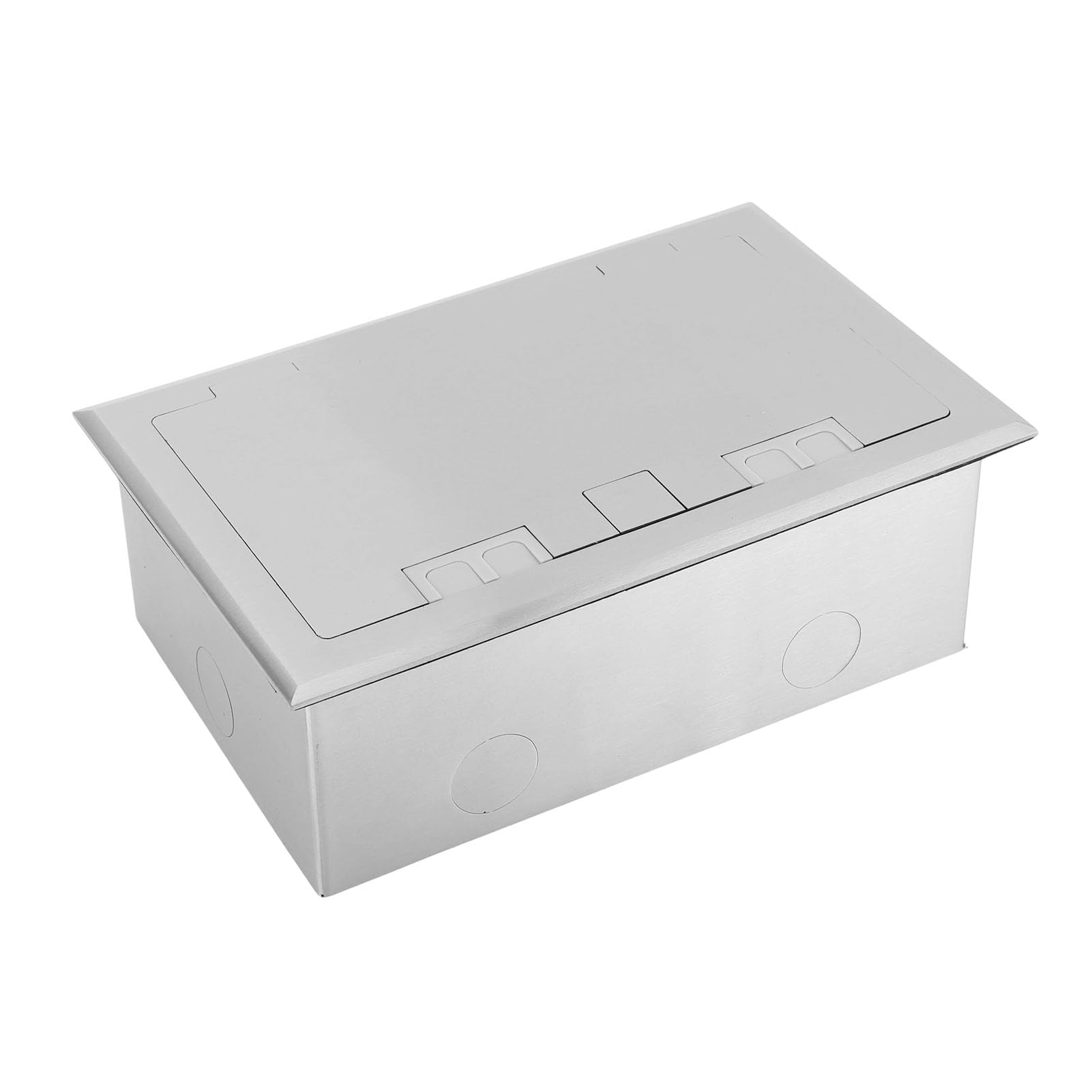 Ausla Presa da Pavimento Kit Scatola di Derivazione da Incasso a Pavimento in Acciaio Inossidabile con 3 Prese Multifunzionali a 3 Poli Presa da Incorporata 16A 4000W per Ufficio, Hotel, Scuola, Casa