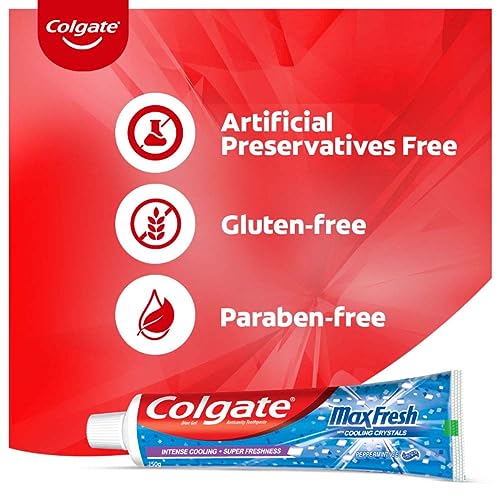 Image of Colgate Maxfresh Toothpaste Red Gel Paste 300G (Spicy Fresh) Maxfresh Toothpaste Blue Gel Paste 300G (Peppermint Ice) With Menthol For Super Fresh Breath