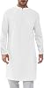 Runcati Mens Kaftan Thobe Button Down Henley Shirts Robe Long Sleeve Casual Cotton Linen Muslim Gown Shirt