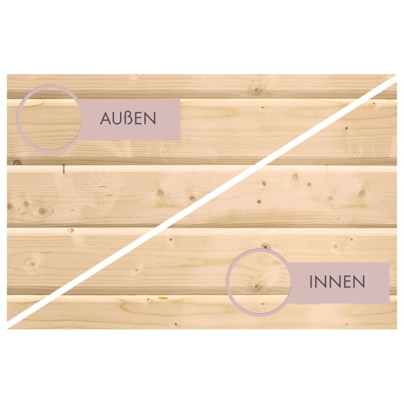 Karibu Sauna Extérieur Quadro 1 Plus 4-6 Places Bois Massif 38mm 4,2m² Porte Verre Bronzé Plancher Inclus 242,5x175x205cm