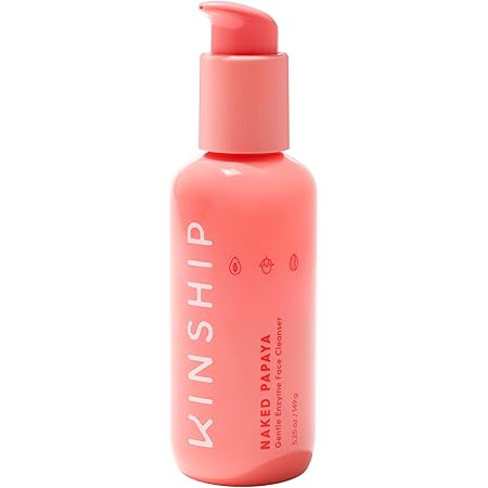 Kinship Naked Papaya Enzyme Gentle Milk Cleanser - Jojoba Oil + Sunflower Oil with Vitamin E to Soothe & Replenish Skin - Facial Cleanser & Makeup Remover with Kinbiome Probiotic (5.25 oz)