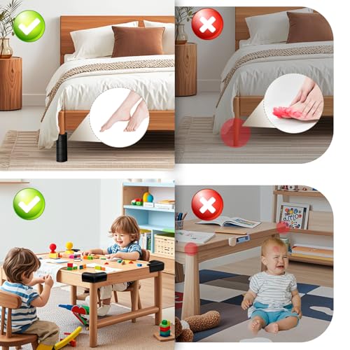 Image of BADAO 4pcs Bed Frame Feet Protectors,4pcs No Sticker Models Bumper Corners, Suitable for Home Seat Belts DIY Self-Adhesive Glow-in-The-Dark Stickers
