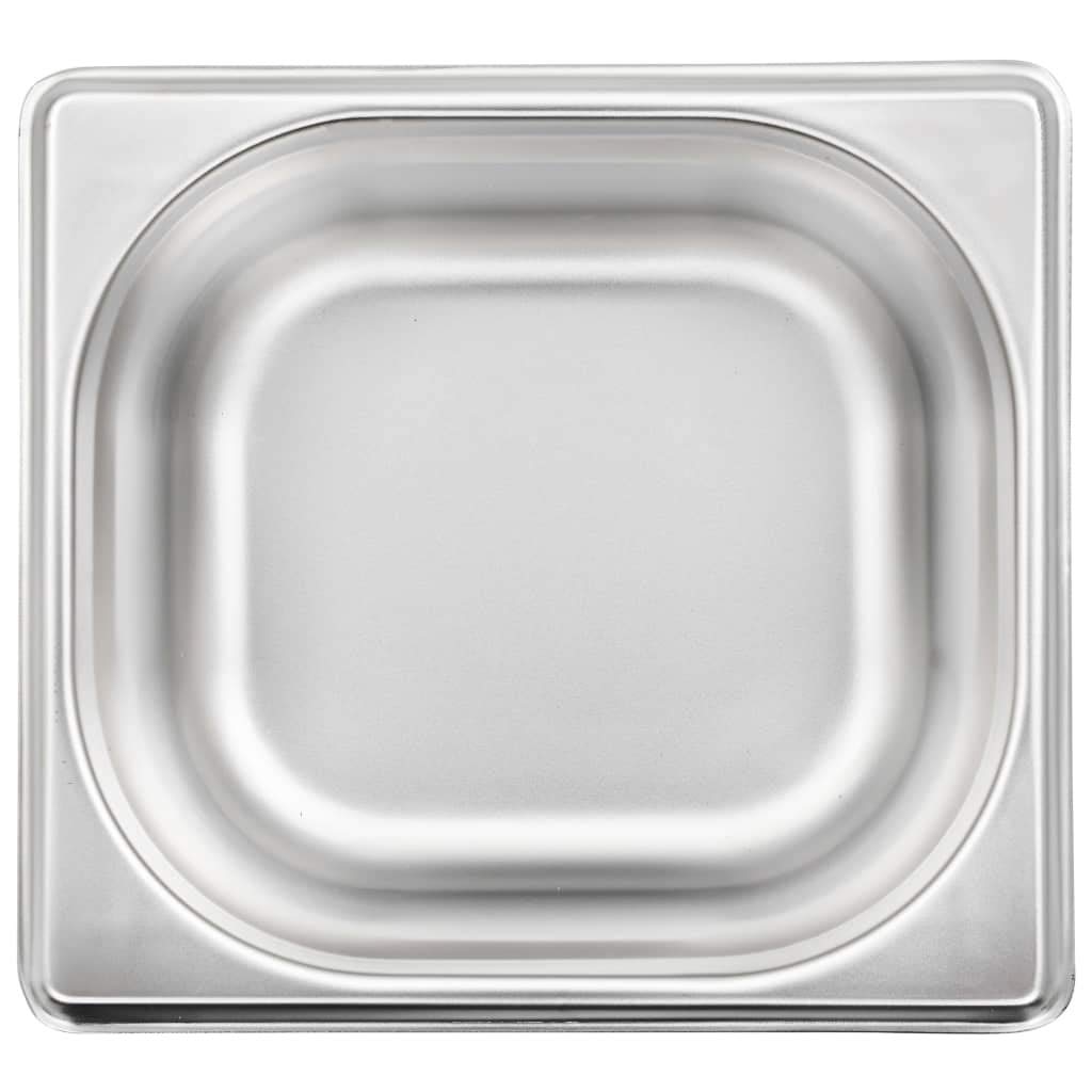 12 recipientes apilables de acero inoxidable GN 1/6 de 65 mm, para gastronomía, cocina, buffet, catering, uso para mostrador caliente y bain-marie