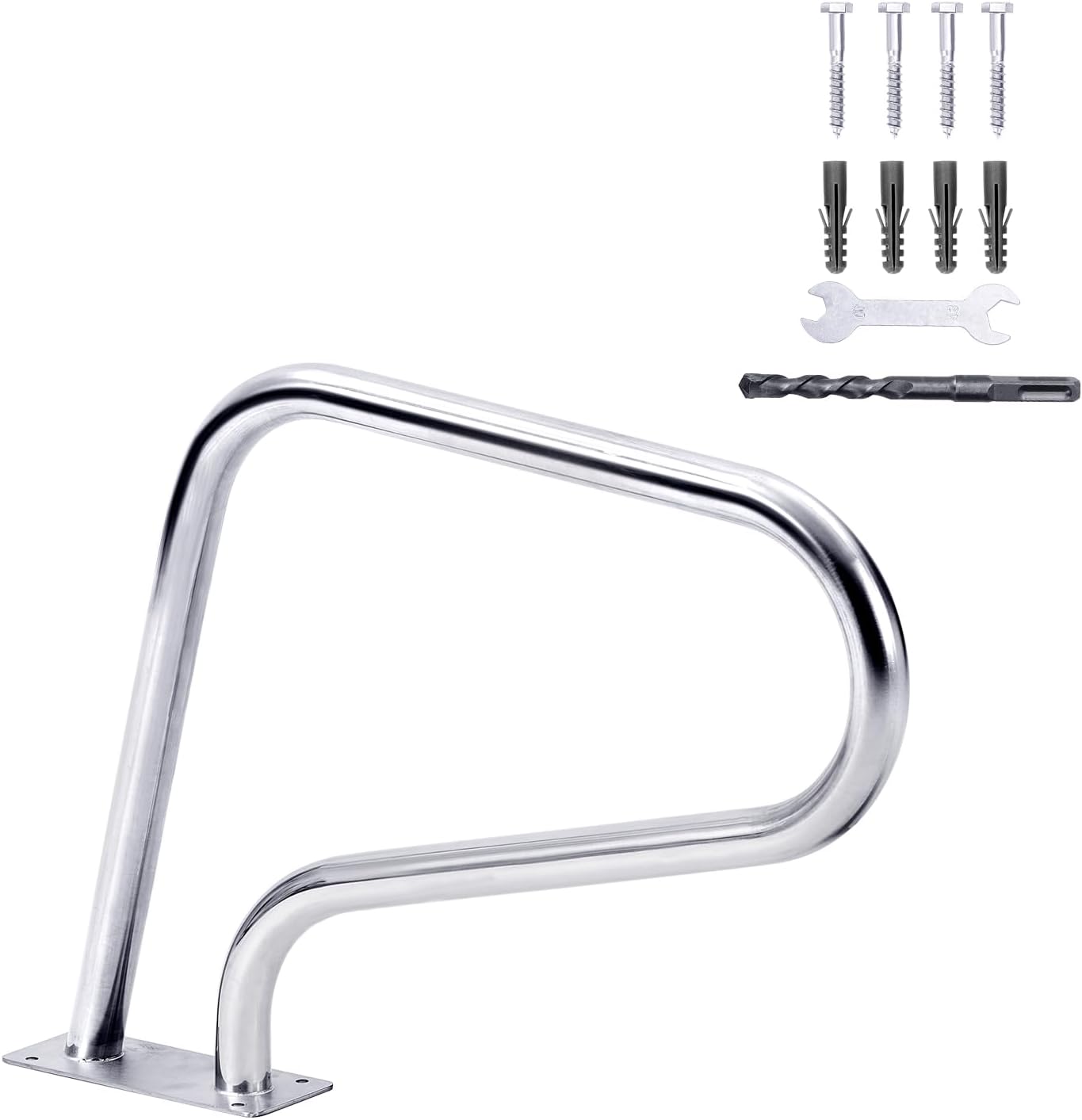 GarveeLife Pool Rails 30 in x 22 in, Pool Handrails for Inground Pool 304 Stainless Steel Big Load Capacity Rustproof with Blue Grip Cover & Accessories