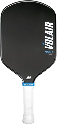 Volair Paleta de pickleball Mach 1 - Increíble giro, control y potencia - Superficie de fibra de carbono Toray T700 - Panal de polipropileno -