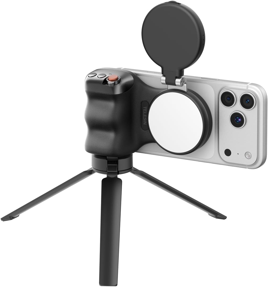 TELESIN 3 IN1 Fun Shot Magnetic Phone Camera Grip + C03 Magnetic Selfie Light + Metal Tripod Creator Bundle Kit Compatible with iPhone Magsafe & Android Selfies/Photography/TikTok/Zoom Calls/Video