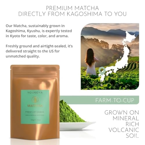 Image of inchMatcha Tea Powder, Authentic Japanese Unsweetened Pure Matcha, Premium Grade from Kagoshima Volcanic Soil, Green Tea Powder 1.06oz (30g) inch