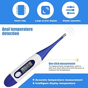 Professional Pet Livestock Thermometer, Fast Digital Veterinary Thermometer, Pet Thermometer for Dogs,Cats, Horse,Cattle,(No Battery)