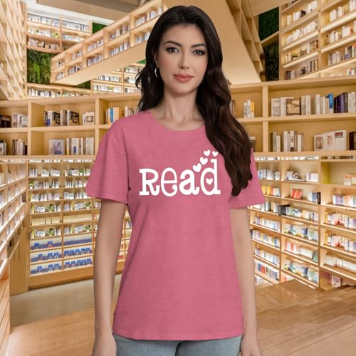 Image of Book Shirts for Women Book Lover T-Shirt Reading Tee Teacher Tops
