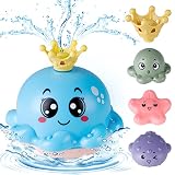 Baby Bath Toy With 4 Water Spray Modes,ToyoFun,Light Up Octopus Tub Toys for Toddler Kids,Auto-Rotat
