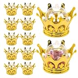 Lthermelk 12 cajas de regalo de dulces de corona de 3 x 3 x 2 pulgadas, caja de decoración de chocolate de caramelo, suministros de fiesta festiva para fiesta de cumpleaños de princesa, boda, Navidad,