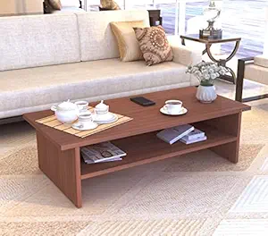 Anikaa Mickey Engineered Wood Coffee Table/Centre Table/Tea Table for Living Room (Walnut, Matte Finsh) D.I.Y