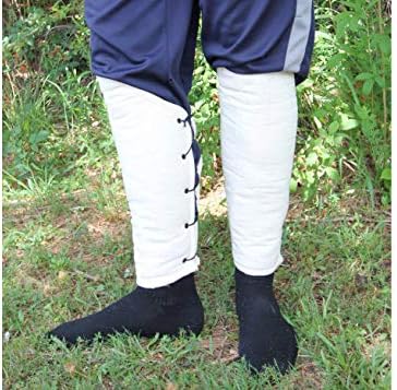 Shock Charge Medieval Padded Greaves Armor Off-White