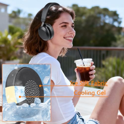 SOULWIT Cooling Ear Cushions para Jabra Evolve2 75 - Negro | Almohadillas para auriculares On-ear Evolve2 75 miniatura 5