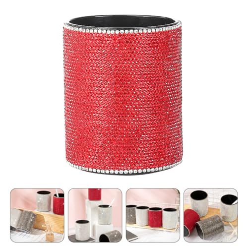 Pot à crayons pour maquillage avec rangement de bureau en strass - 8