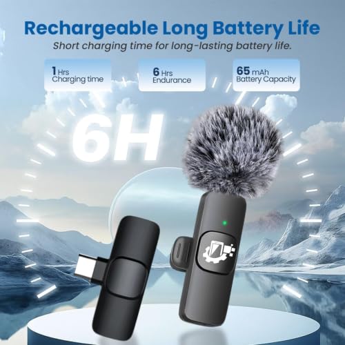Image of GADGETSWEAR Wireless Lavalier Furry Microphone K8, Plug & Play Bluetooth Collar Mic for YouTube, Vlogging, Video Recording, Portable, Compatible with Android & iPhone