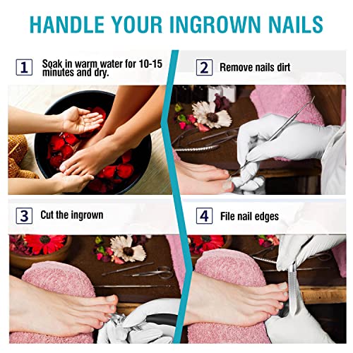 TOKINGO Nail Clippers Kits, Heavy Duty Professional Toenail Clipper for Ingrown Thick Nails, Birthday Gifts for Men Women, Pedicure Tool,Nail Cutter, Manicure Set(5PCS Gift Box Set) - Image 7