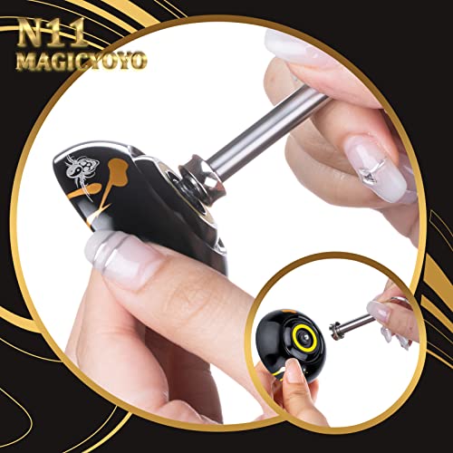 Image of MAGICYOYO N11 Metal Professional Yoyo for Adults, Dual Purpose Unresponsive Yo yo for Stringk Trick, Responsive Yoyo for Kids 8-12 with 12 Yo-yo Strings, Responsive Bearing Kit (Black Golden)