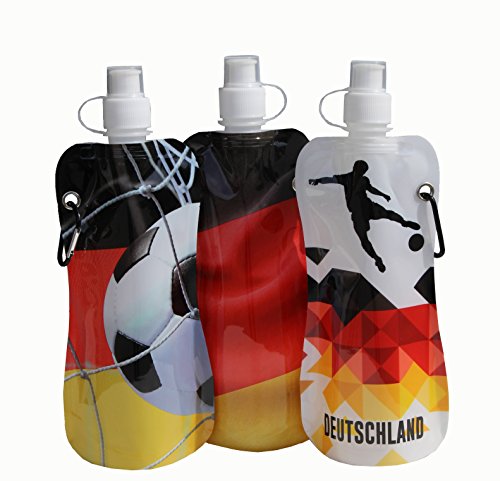 Aqua Licious 3er-Set Faltbare Trinkflasche mit Karabiner Fanartikel Deutschland (2)