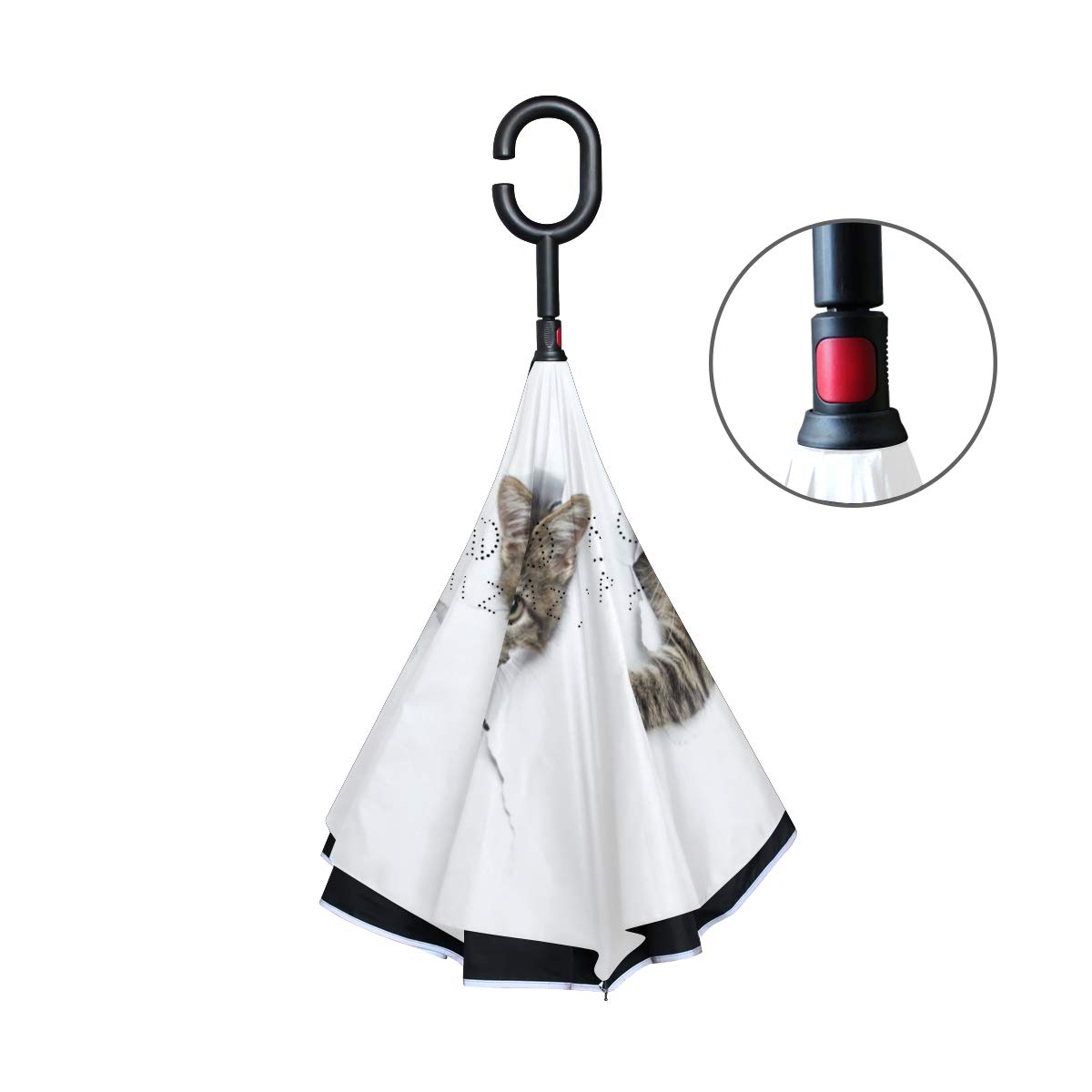 Mnsruu inversé parapluies Chats dans Trous Double Couche Pliant Parapluie Coupe-Vent Anti-UV Coupe-Vent Voyage Parapluie pour Homme et Femme