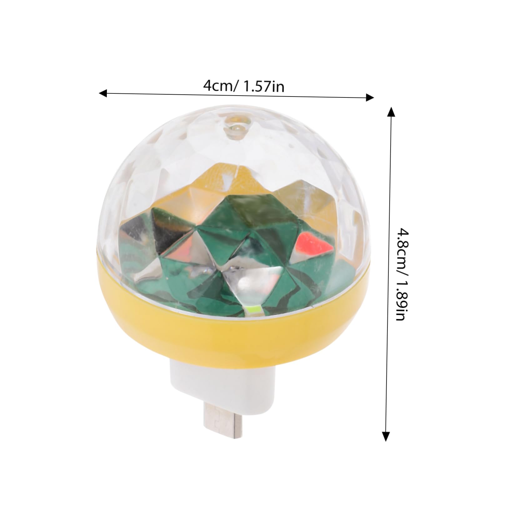 KALLORY USB Mini Disco Ball Light Portable LED Stage Lighting Sound Activated Karaoke Lights for Parties Home Bar Christmas Celebrations Compact USB Powered Design Yellow