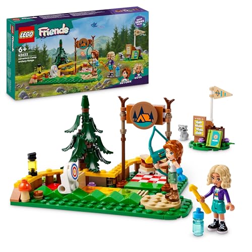 LEGO Friends Bogenschießen im Abenteuercamp, Bauspielzeug für Kinder mit Pfeil und Bogen, 2 Spielfiguren und einem Waschbären, für Mädchen und Jungen ab 6 Jahren 42622