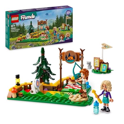 LEGO Friends Adventure Camp Archery Range Set, Building Toy for 6 Plus Year Old Girls, Boys & Kids, with Toy Bow and Arrows, 2 Mini-Dolls, a Raccoon Figure and Accessories, Birthday Gift Idea 42622